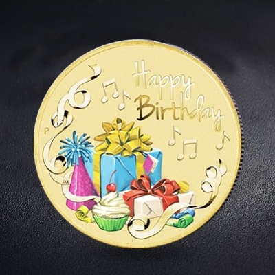 生日彩印金幣